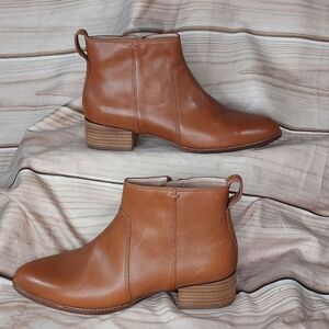 Madewell Camden leather ankle booties English saddle whiskey brown 10M